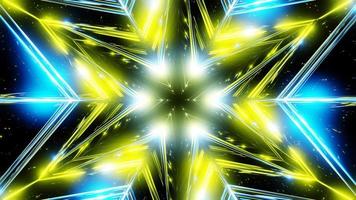 boucle vj de fond fractal de mouvement bleu jaune brillant video