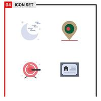 Set of 4 Modern UI Icons Symbols Signs for medical card location creative real Editable Vector Design Elements