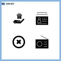 Universal Icon Symbols Group of Modern Solid Glyphs of gift media ecommerce document play Editable Vector Design Elements