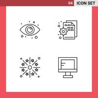 4 Creative Icons Modern Signs and Symbols of eye celebration web code firework Editable Vector Design Elements