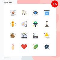 Modern Set of 16 Flat Colors Pictograph of software api concept education api view Editable Pack of Creative Vector Design Elements