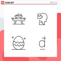 Collection of 4 Vector Icons in Line style Modern Outline Symbols for Web and Mobile Line Icon Sign Isolated on White Background 4 Icons