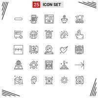 25 Icons Line Style Grid Based Creative Outline Symbols for Website Design Simple Line Icon Signs Isolated on White Background 25 Icon Set vector