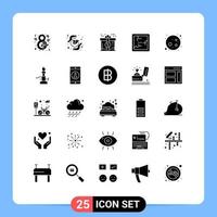 Set of 25 Modern UI Icons Symbols Signs for moon mirror purity halloween gift Editable Vector Design Elements