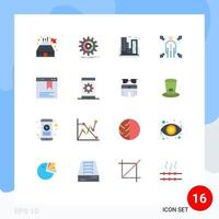 16 Thematic Vector Flat Colors and Editable Symbols of page opportunity factory man company Editable Pack of Creative Vector Design Elements