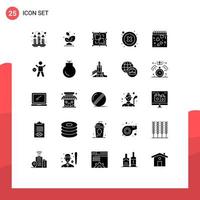 User Interface Pack of 25 Basic Solid Glyphs of heart user divide interface cancel Editable Vector Design Elements