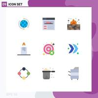 Modern Set of 9 Flat Colors and symbols such as mistake fail web page fire protection Editable Vector Design Elements