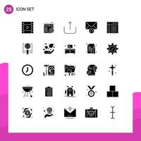 25 Solid Glyph concept for Websites Mobile and Apps explore interface upload communication app Editable Vector Design Elements