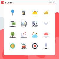 Pictogram Set of 16 Simple Flat Colors of online swiss day food safety Editable Pack of Creative Vector Design Elements