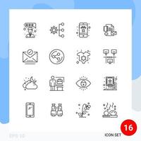 16 Outline concept for Websites Mobile and Apps check mark company cab business branding Editable Vector Design Elements