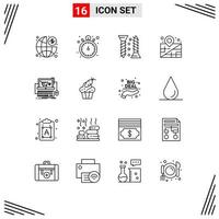 16 Creative Icons Modern Signs and Symbols of shop cart construction management location Editable Vector Design Elements