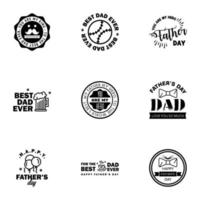 Set of Happy Fathers day elements 9 Black Vector illustration Editable Vector Design Elements