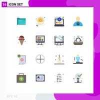 16 Universal Flat Colors Set for Web and Mobile Applications booked avatar cash progress management Editable Pack of Creative Vector Design Elements