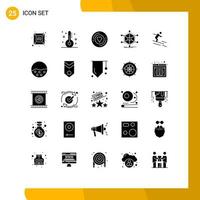 conjunto de 25 iconos modernos de ui símbolos signos para recursos de esquí información del corazón ayuda elementos de diseño vectorial editables vector