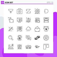 Set of 25 icons in Line style Creative Outline Symbols for Website Design and Mobile Apps Simple Line Icon Sign Isolated on White Background 25 Icons vector