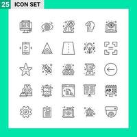 Pack of 25 Line Style Icon Set Outline Symbols for print Creative Signs Isolated on White Background 25 Icon Set vector