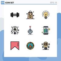 Universal Icon Symbols Group of 9 Modern Filledline Flat Colors of arcade energy valentine electric solution Editable Vector Design Elements