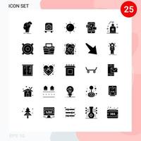 Modern Set of 25 Solid Glyphs and symbols such as foam digital bag socil promotion promotoin Editable Vector Design Elements