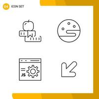 4 Icon Set Line Style Icon Pack Outline Symbols isolated on White Backgound for Responsive Website Designing vector