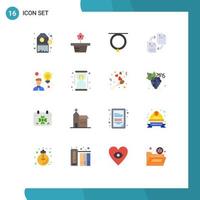 Modern Set of 16 Flat Colors and symbols such as employee copying clothing document share Editable Pack of Creative Vector Design Elements