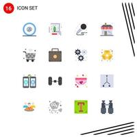 16 iconos creativos signos y símbolos modernos de carro dólar mic tienda noche paquete editable de elementos de diseño de vectores creativos