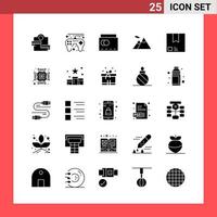 25 Icon Pack Solid Style Glyph Symbols on White Background Simple Signs for general designing vector