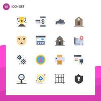 16 Creative Icons Modern Signs and Symbols of emotion price payment label mountain Editable Pack of Creative Vector Design Elements