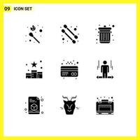 9 Creative Icons Modern Signs and Symbols of user card trash atm reward Editable Vector Design Elements