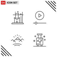 Pixle Perfect Set of 4 Line Icons Outline Icon Set for Webite Designing and Mobile Applications Interface vector