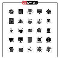 Set of 25 Solid Style Icons for web and mobile Glyph Symbols for print Solid Icon Signs Isolated on White Background 25 Icon Set vector