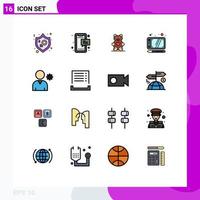 16 Creative Icons Modern Signs and Symbols of controls draw mobile design loving Editable Creative Vector Design Elements
