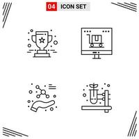 4 Icons Line Style Grid Based Creative Outline Symbols for Website Design Simple Line Icon Signs Isolated on White Background 4 Icon Set vector