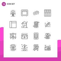 paquete de iconos vectoriales de stock de 16 signos y símbolos de línea para teclado de piano dinero conversación de audio elementos de diseño vectorial editables vector