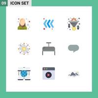 Set of 9 Modern UI Icons Symbols Signs for bag donation conversion crowdsourcing campaign Editable Vector Design Elements