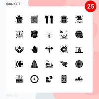 Pictogram Set of 25 Simple Solid Glyphs of santa christmas castle layer medieval Editable Vector Design Elements