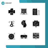 9 iconos creativos, signos y símbolos modernos del embarazo, verificación del tiempo, precio caliente, elementos de diseño vectorial editables vector