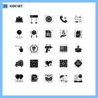 Pictogram Set of 25 Simple Solid Glyphs of location usb success electronic delete Editable Vector Design Elements