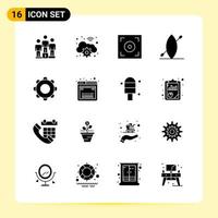 16 Creative Icons for Modern website design and responsive mobile apps 16 Glyph Symbols Signs on White Background 16 Icon Pack vector