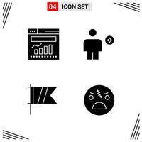 4 Icons Solid Style Grid Based Creative Glyph Symbols for Website Design Simple Solid Icon Signs Isolated on White Background 4 Icon Set vector