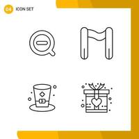 4 Icon Set Line Style Icon Pack Outline Symbols isolated on White Backgound for Responsive Website Designing vector