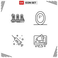 4 Icons Line Style Grid Based Creative Outline Symbols for Website Design Simple Line Icon Signs Isolated on White Background 4 Icon Set vector