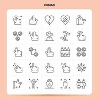 OutLine 25 Human Icon set Vector Line Style Design Black Icons Set Linear pictogram pack Web and Mobile Business ideas design Vector Illustration