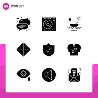 Glyph Icon set Pack of 9 Solid Icons isolated on White Background for responsive Website Design Print and Mobile Applications vector