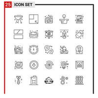 25 General Icons for website design print and mobile apps 25 Outline Symbols Signs Isolated on White Background 25 Icon Pack vector