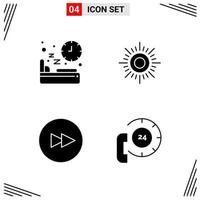 4 Icons Solid Style Grid Based Creative Glyph Symbols for Website Design Simple Solid Icon Signs Isolated on White Background 4 Icon Set vector