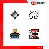 4 Creative Icons Modern Signs and Symbols of celebrate technology diwali cloud typing Editable Vector Design Elements