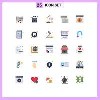 Set of 25 Modern UI Icons Symbols Signs for cv mac palm app credit Editable Vector Design Elements