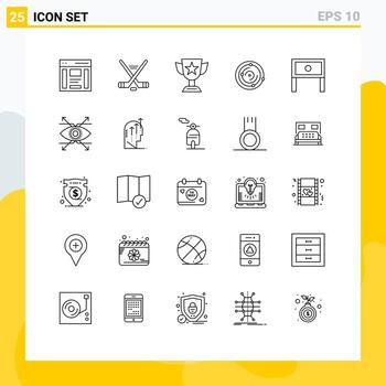 25 Universal Lines Set for Web and Mobile Applications health univers american spase prize Editable Vector Design Elements