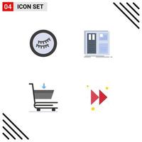 conjunto de 4 iconos modernos de la interfaz de usuario signos de símbolos para la cuadrícula de compras de los ojos elementos de diseño vectorial editables hacia adelante de la interfaz de usuario vector