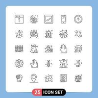 grupo de símbolos de iconos universales de 25 líneas modernas de elementos de diseño de vectores editables de teléfonos inteligentes samsung herbal huawei de círculo